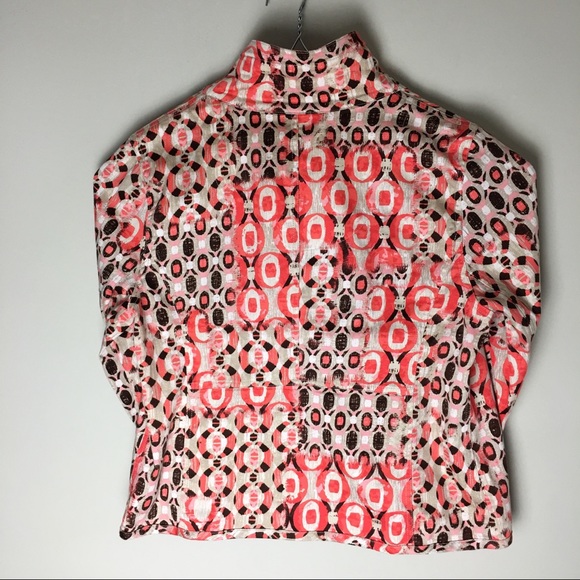 Ruby Red  OrangeTanBrown Geometric Jacket, Size 16 - Picture 8 of 8